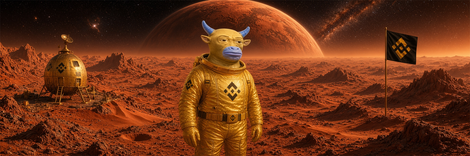 牛来火星 banner — astronaut bull on the Martian surface